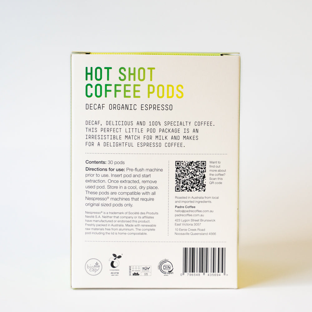 Hot Shot Coffee Decaf Organic Pods